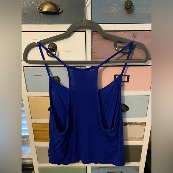 Forever 21 Royal Blue Flowy Crop Top - Picture 2 of 6